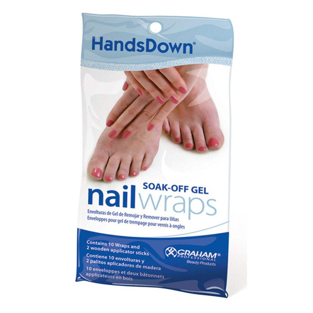 HANDSDOWN NAIL WRAPS W/ APPLICATOR STICKS 10/PK